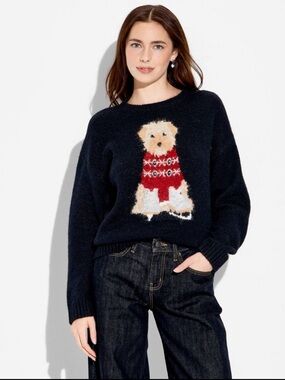 Wild Fable Women's Crewneck Pullover Heritage Novelty Sweater - Navy - L